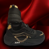 Black & Gold Chunky Sneakers